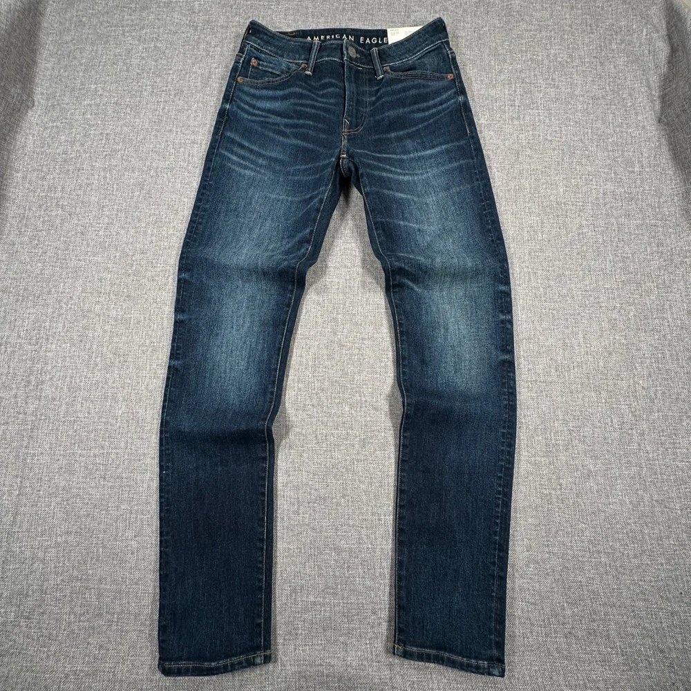 American Eagle Athletic Skinny Jeans Mens 29x32 Dark Wash Airflex Stretch NEW